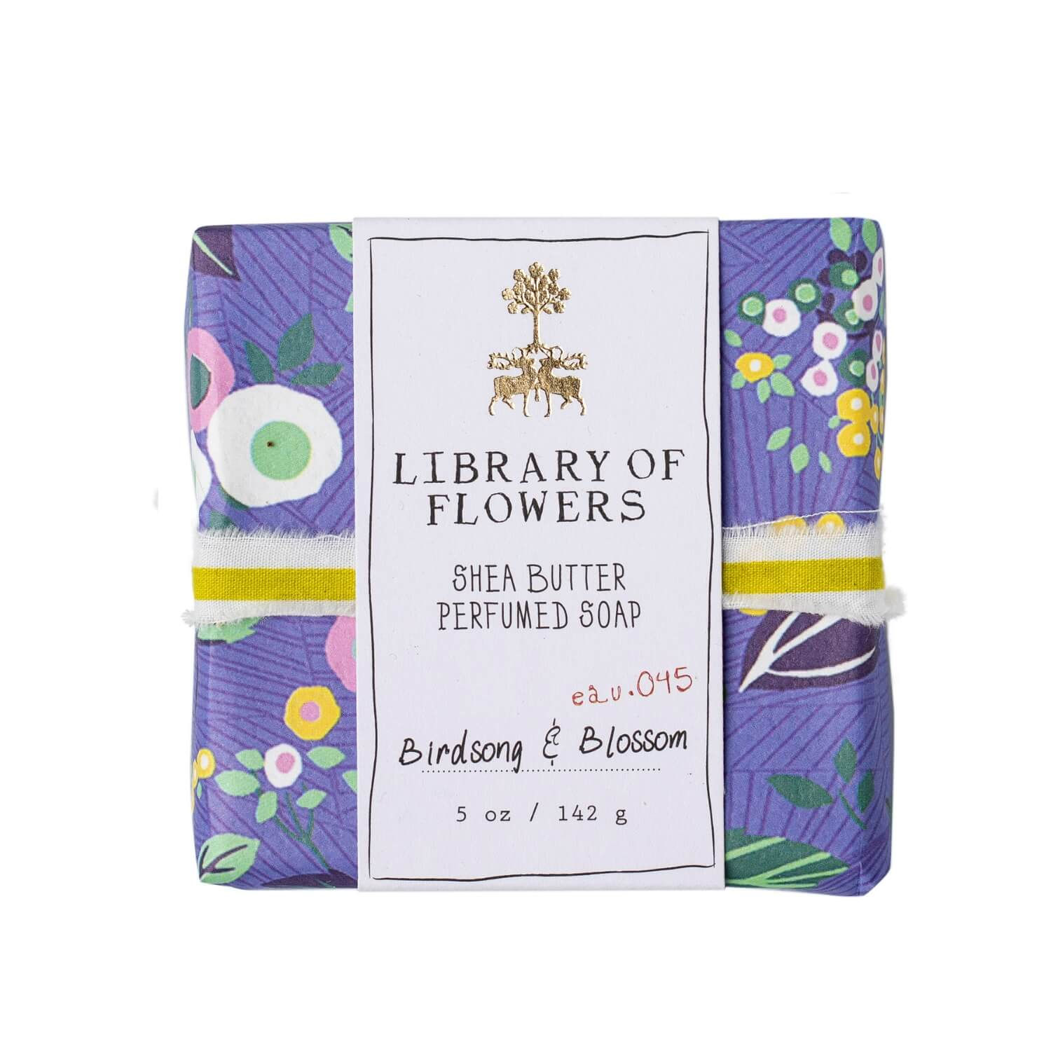 Library Of Flowers Periwinkle Floral Square Soap