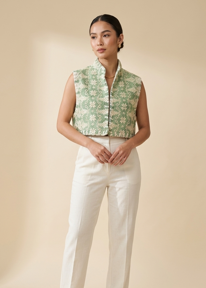 Thumbnail: Short Vest Pinilian Green