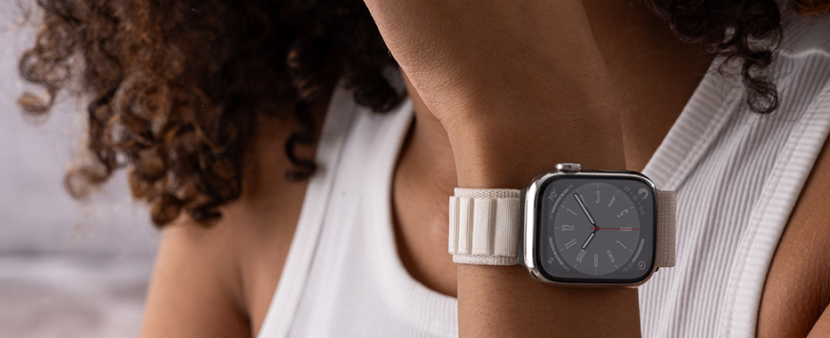 Woman with Apple Watch and Epico Apple Watch Strap