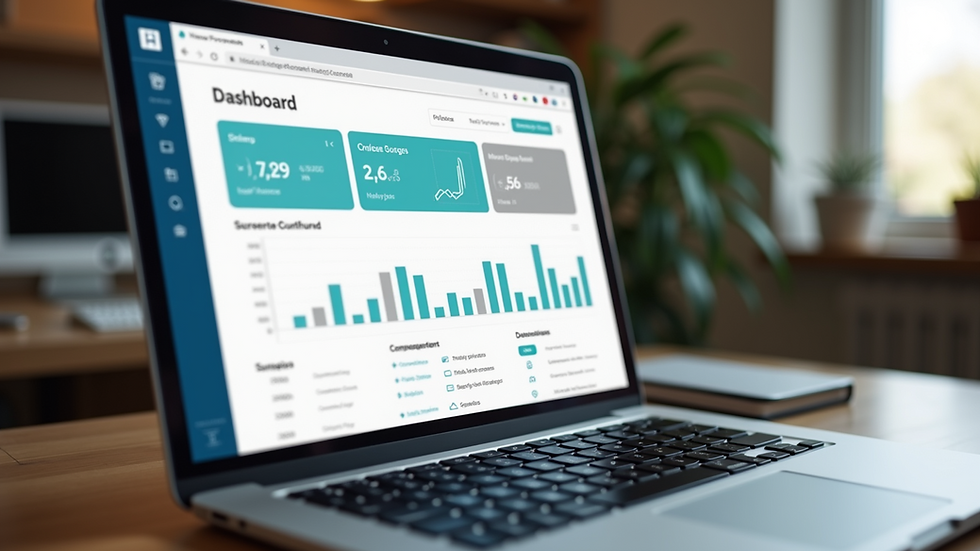 Eye-level view of a laptop displaying an online course dashboard