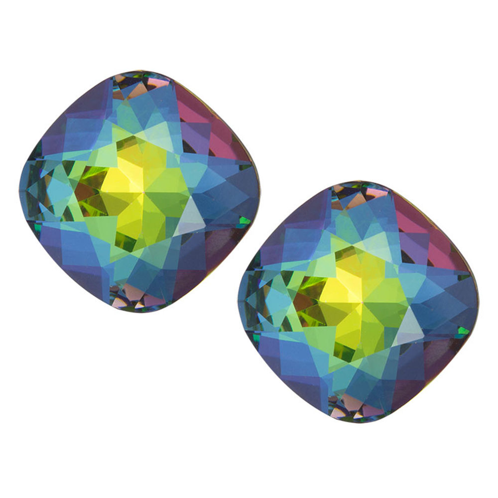 Women's earrings Brilliant Rose vitrail medium sterling silver