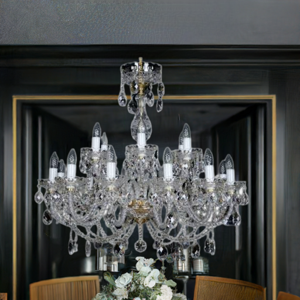 Large crystal chandelier L621/18/19 S gold