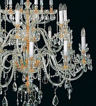 Thumbnail: Large crystal chandelier "Berkana L670/18/01" gold finished