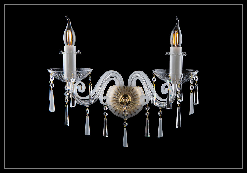 Light style classic Wall scones Crystal frosted gold brass