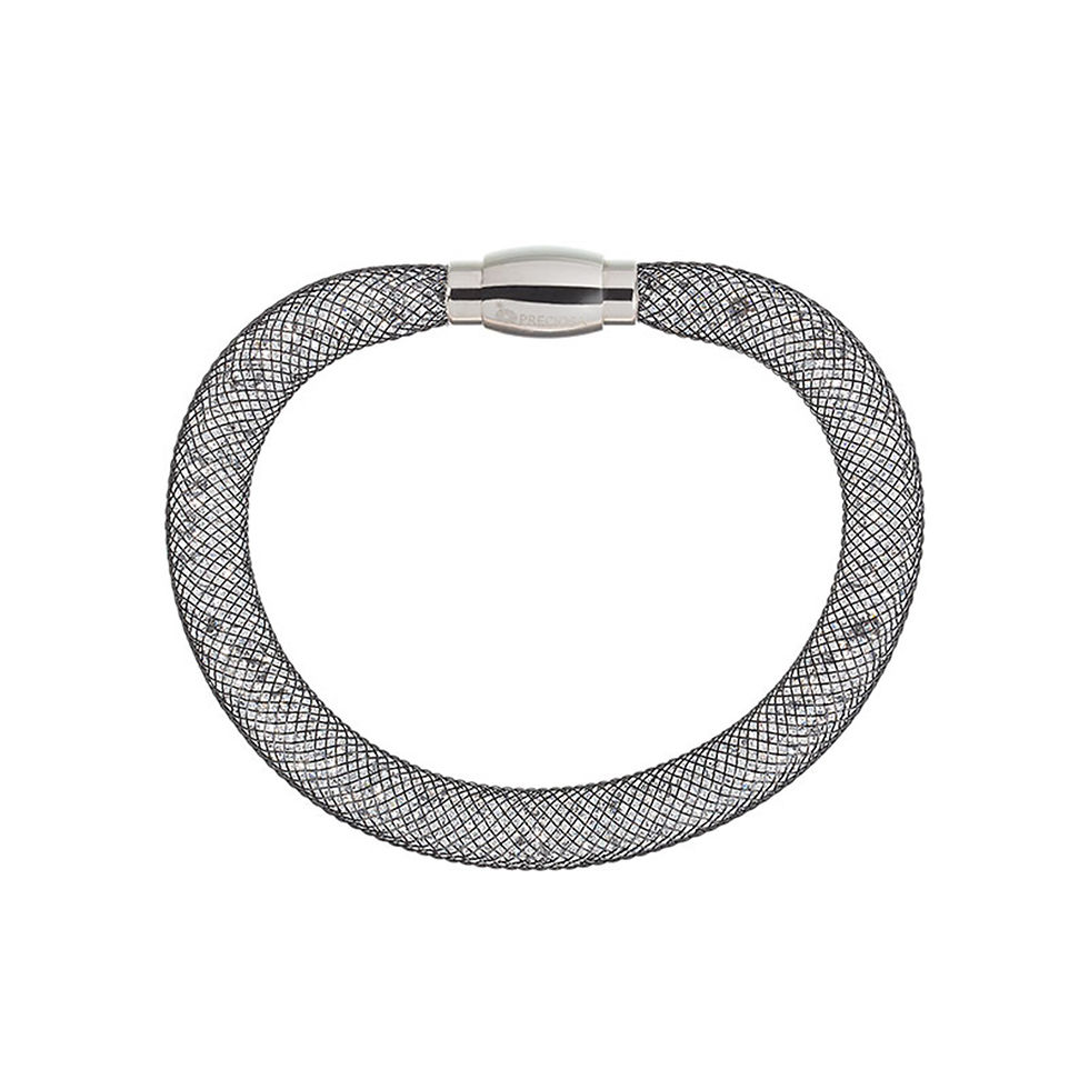 Thumbnail: Bracelet for women from mesh with Rhinestones and hypoallergenic magnetic clasps