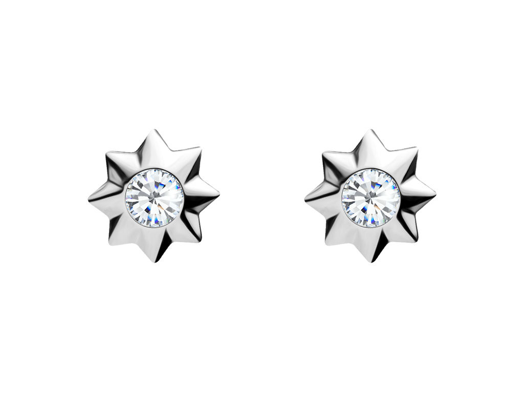 Earrings Orion Colorless cubic zirconia diamond Silver Ag925/Rh 5249 00