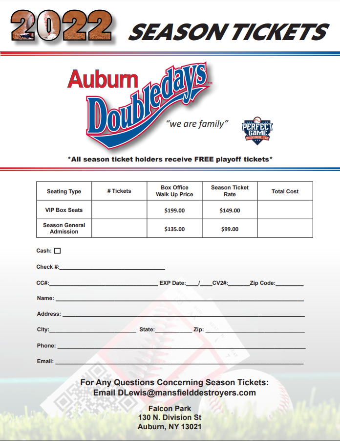 Auburn Doubledays 2022 Schedule Tickets | Auburn Doubledays