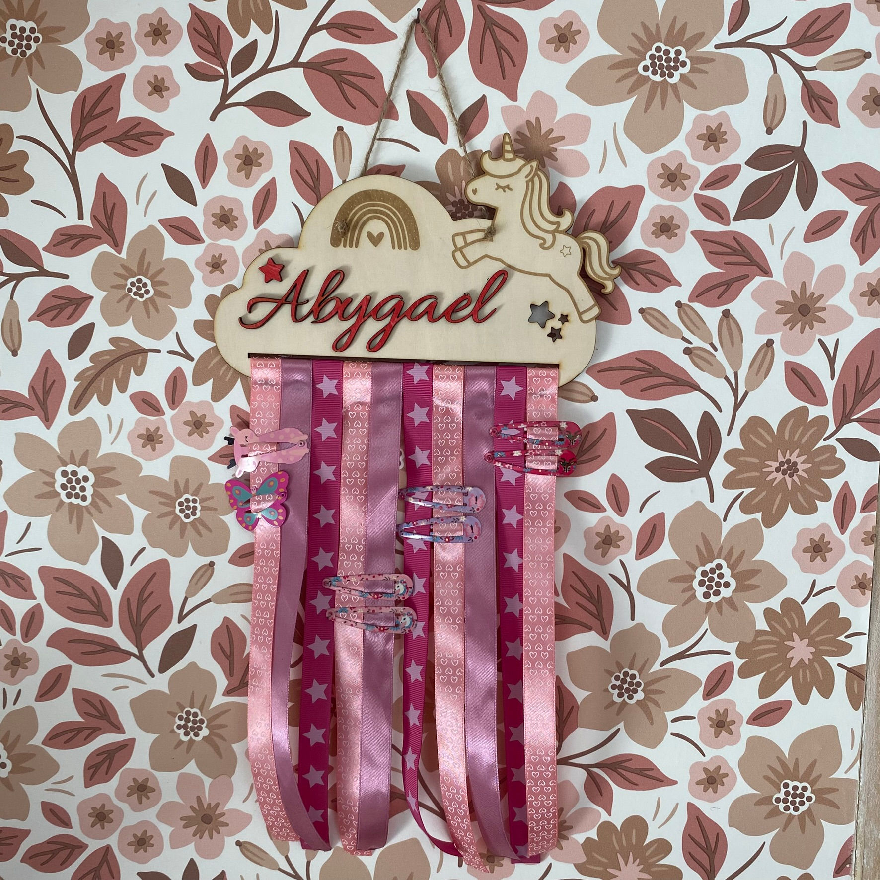 Porte-barrettes bois Nuage Licorne