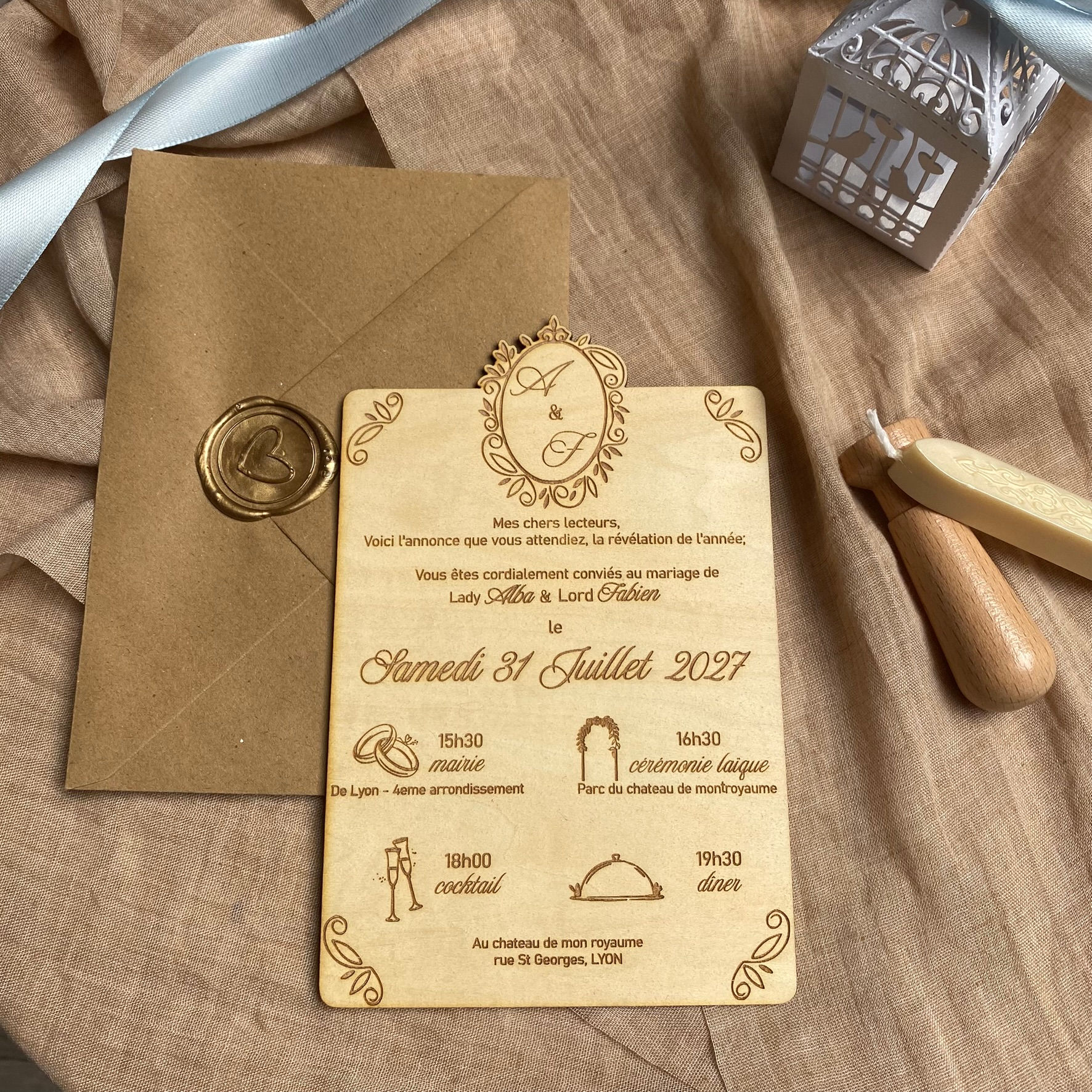 Faire part mariage La Gazette d’un Amour Annoncé