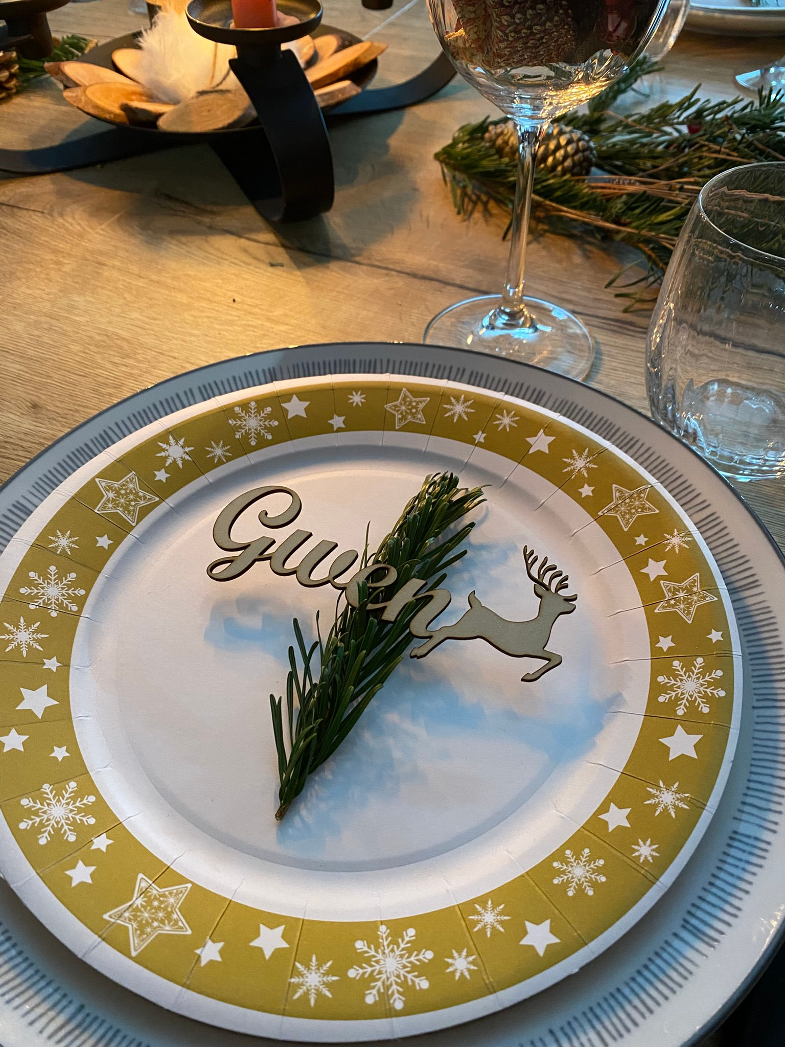 Prénom en bois - marque place Noël