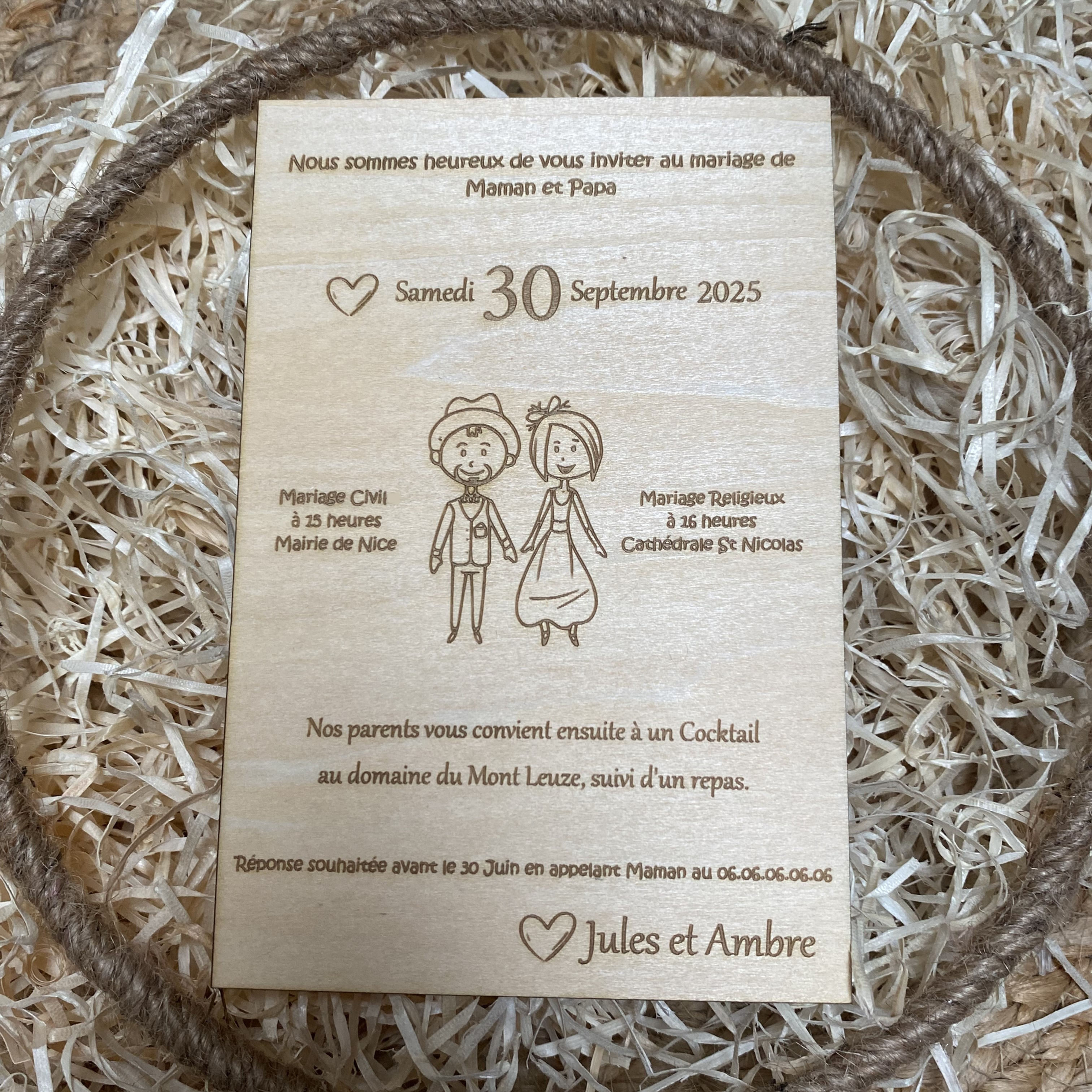 faire part mariage dessin enfant