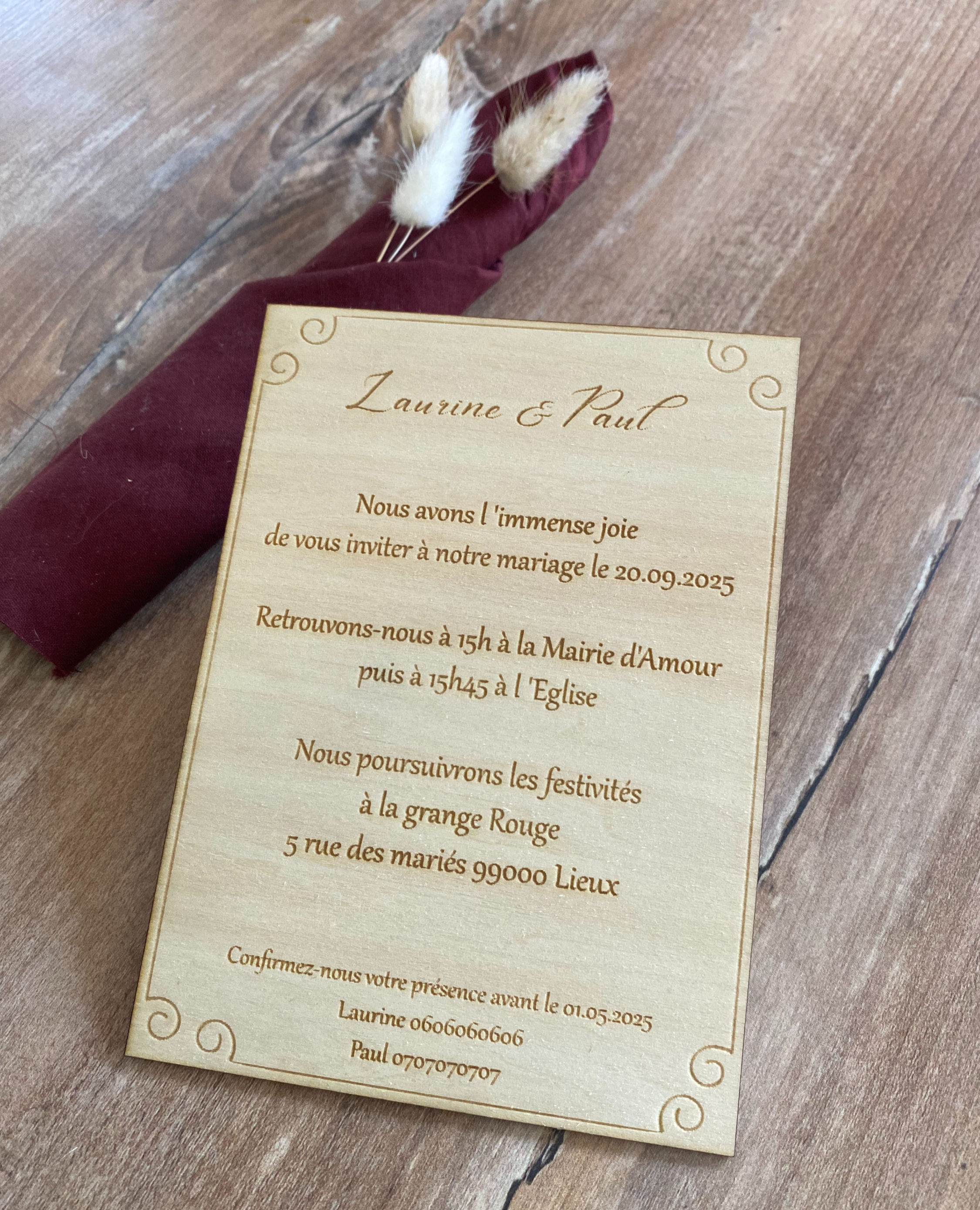 FAIRE-PART MARIAGE CHIC