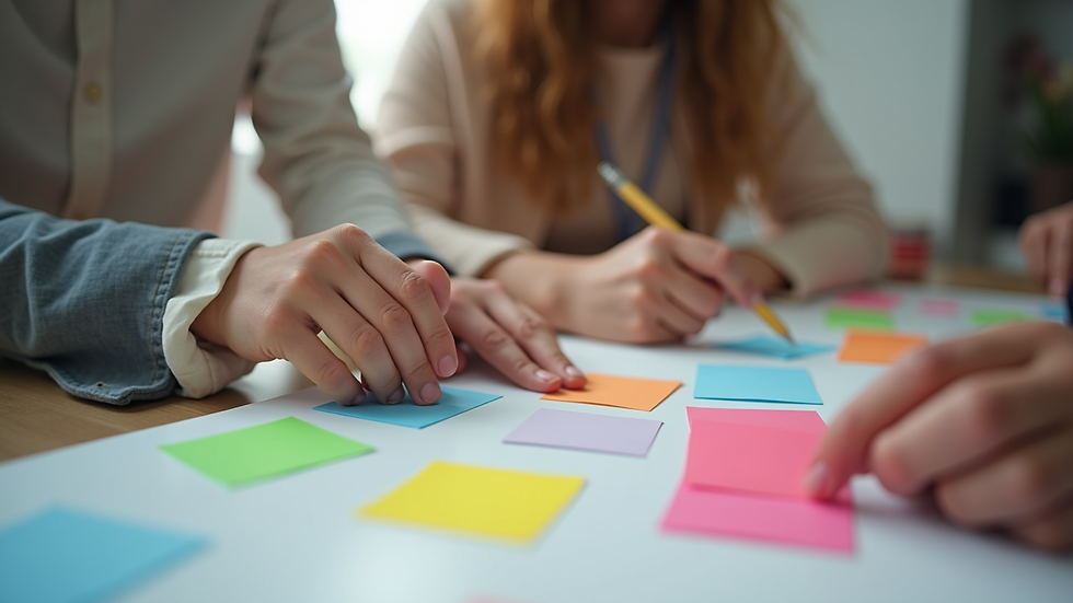 Close-up view of a therapist using colorful flashcards during a session