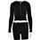 縮圖：Sweater Knitted Hooded Top Shorts Long Sleeve Two-piece Set