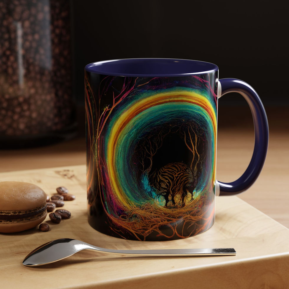 Thumbnail: Psychedelic Tiger Coffee Mug — Rainbow Portal Accent 11/15oz