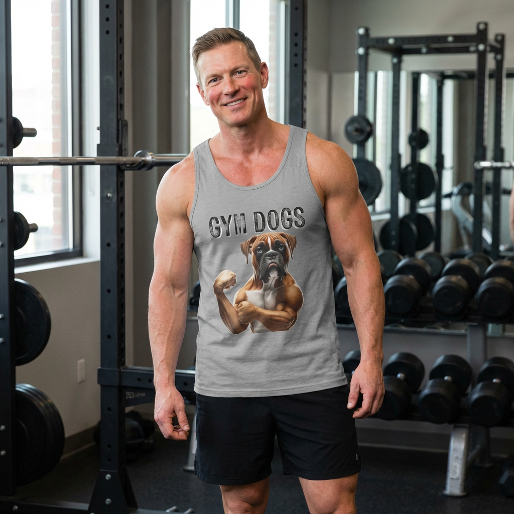 Boxer Jersey Tank Grey - Fetch Gains