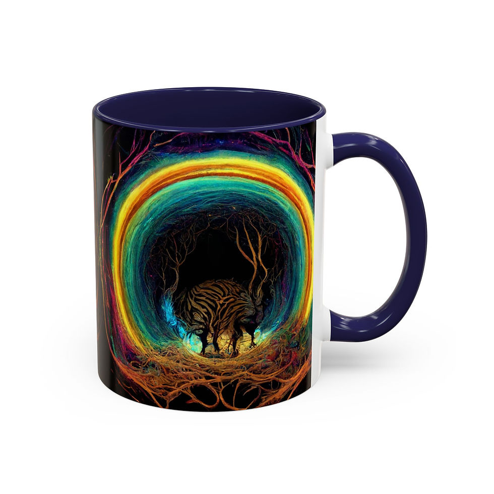 Thumbnail: Psychedelic Tiger Coffee Mug — Rainbow Portal Accent 11/15oz