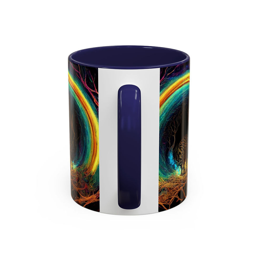 Thumbnail: Psychedelic Tiger Coffee Mug — Rainbow Portal Accent 11/15oz