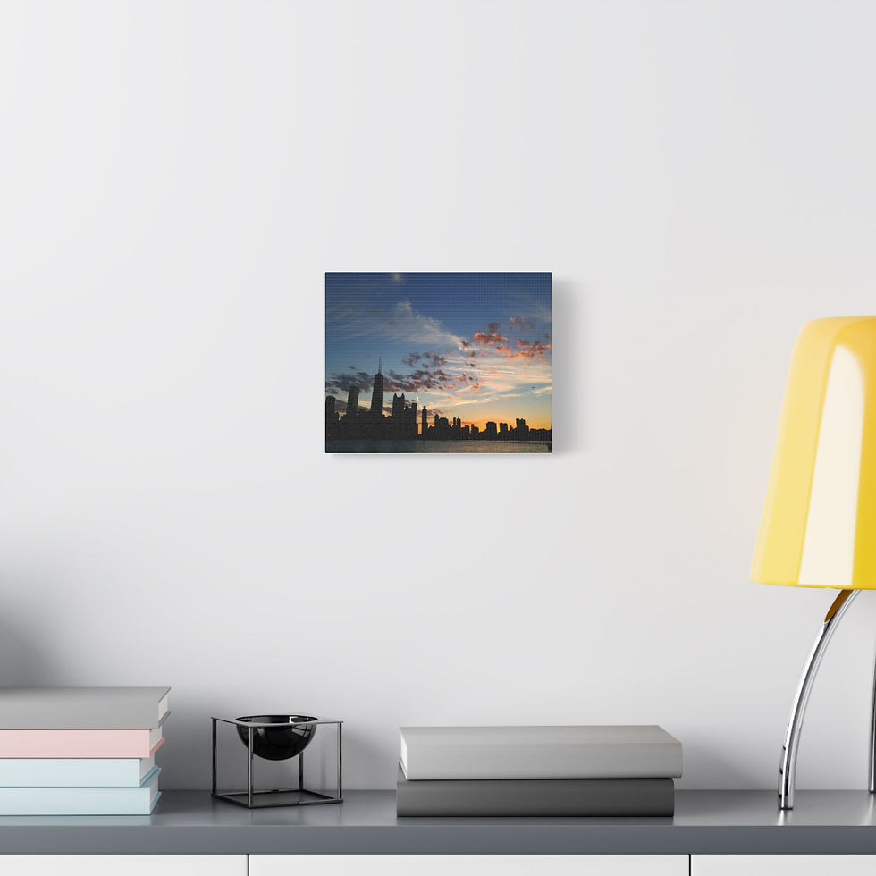 Thumbnail: Chicago Skyline Sunset Matte Canvas Print — Stretched Wall Art