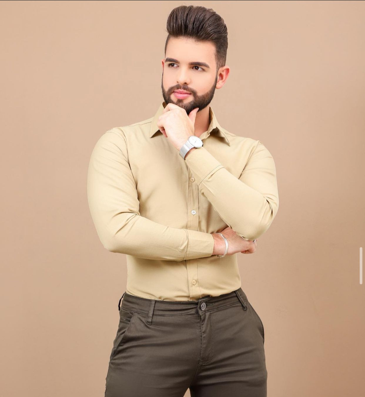 Camisa Slim bege