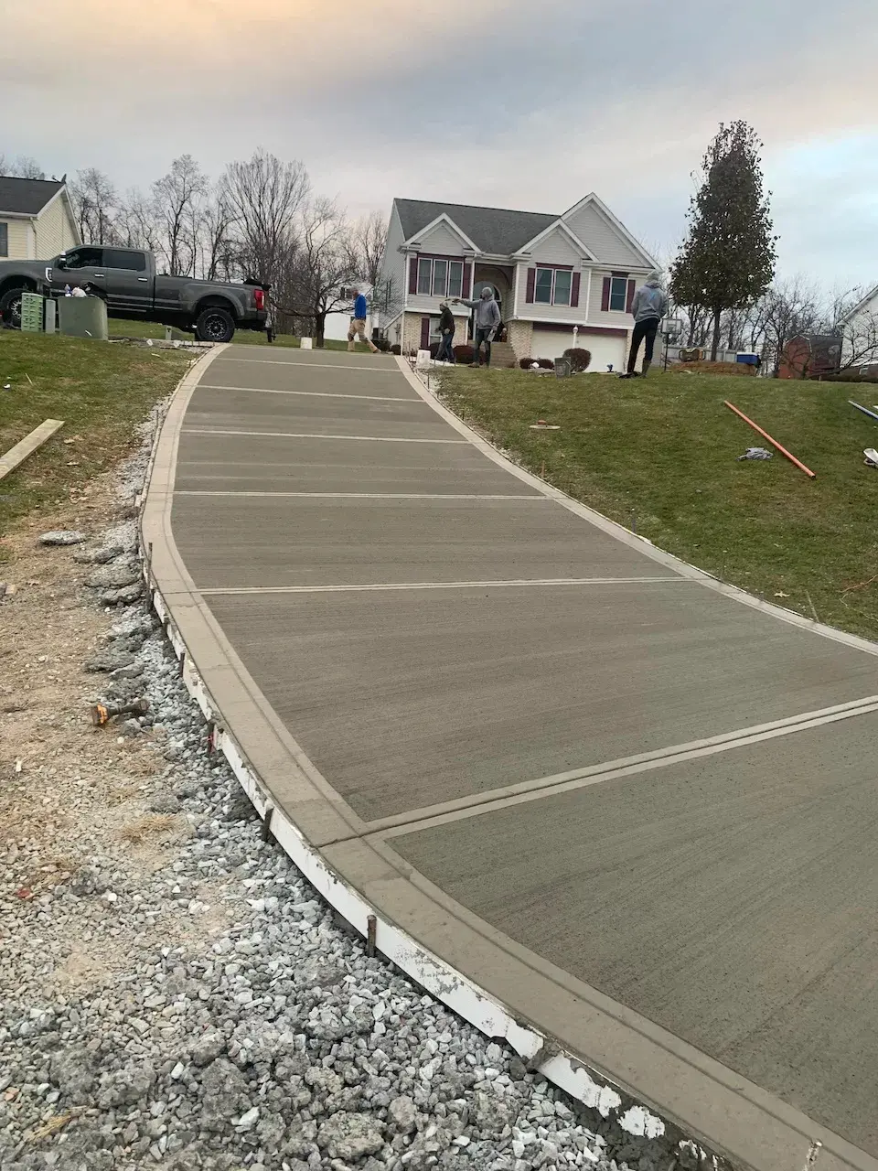 brk concrete, driveway, concrete driveway, pools, outdoor spaces, retaining walls
