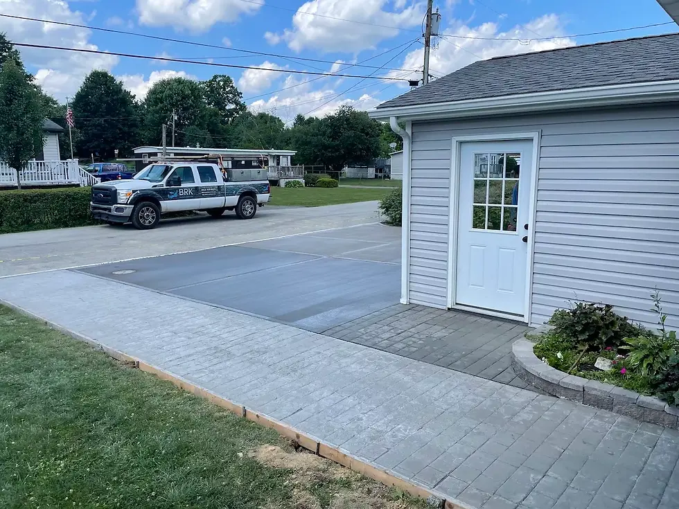 brk concrete, driveway, concrete driveway, pools, outdoor spaces, retaining walls