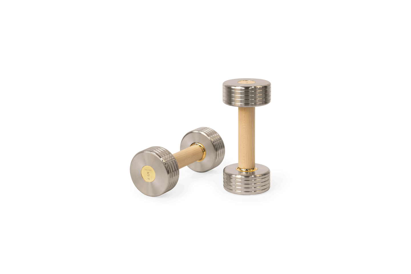 Kurzhantel aus Edelstahl und Griff aus Ahorn