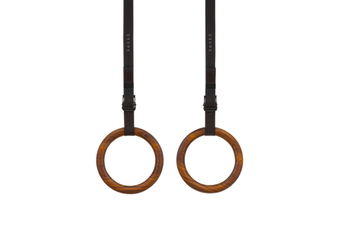 Gym Rings aus massiven Walnuss