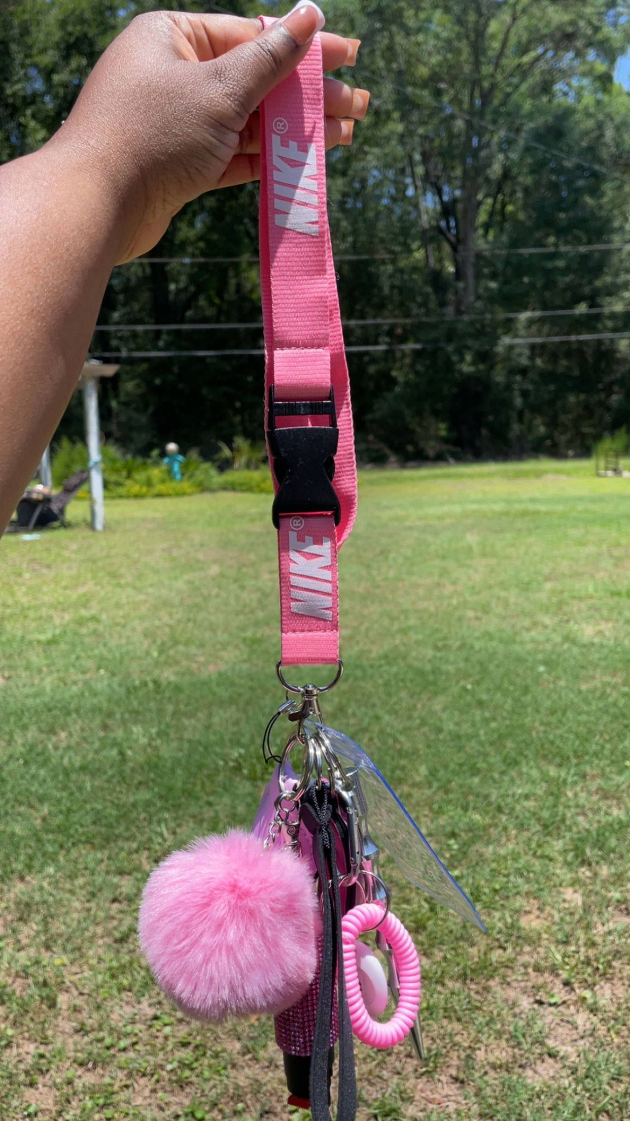 Light Pink Safety Nike Keychain