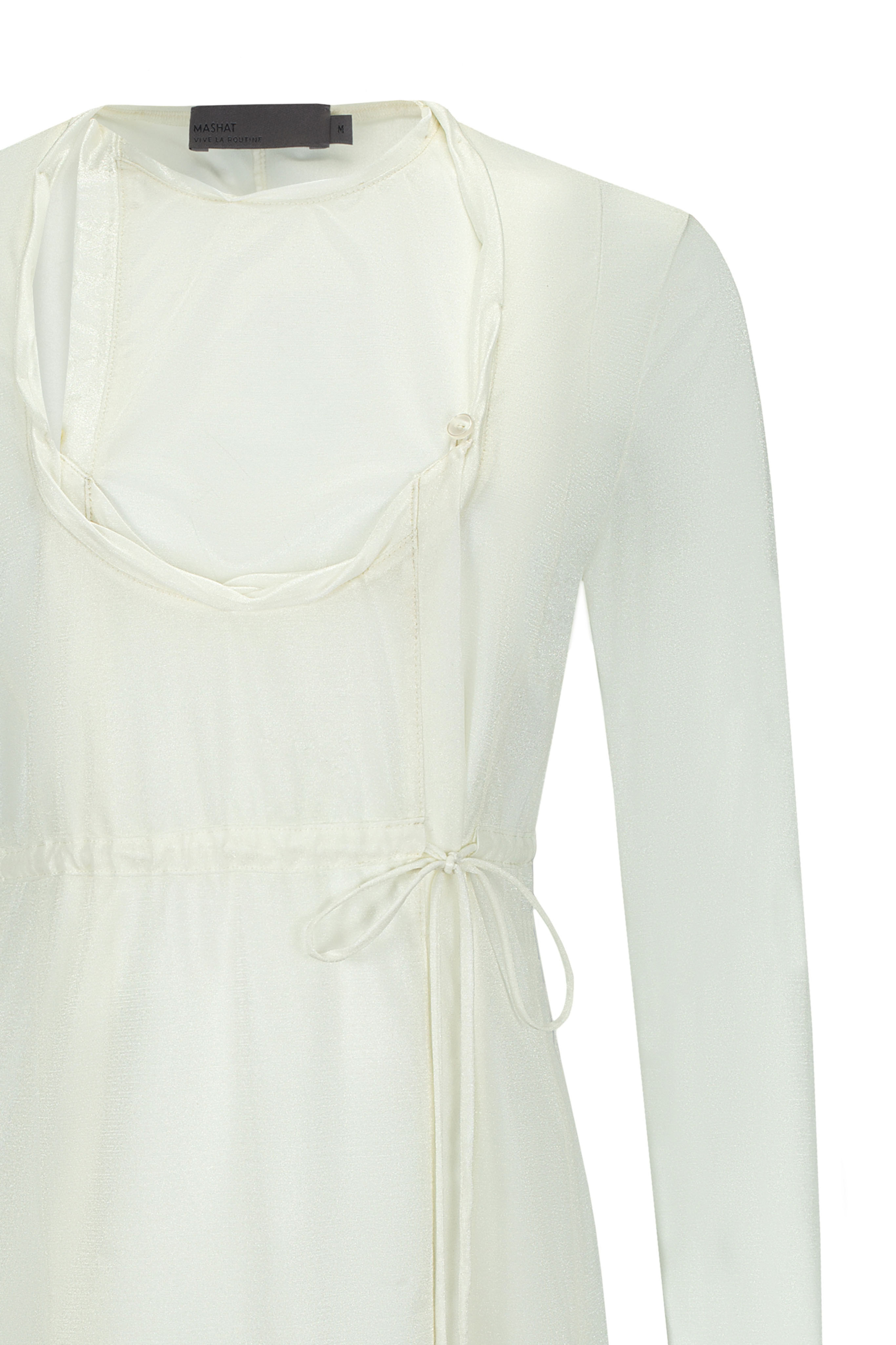 WHITE RADIANCY PANELED BLOUSE