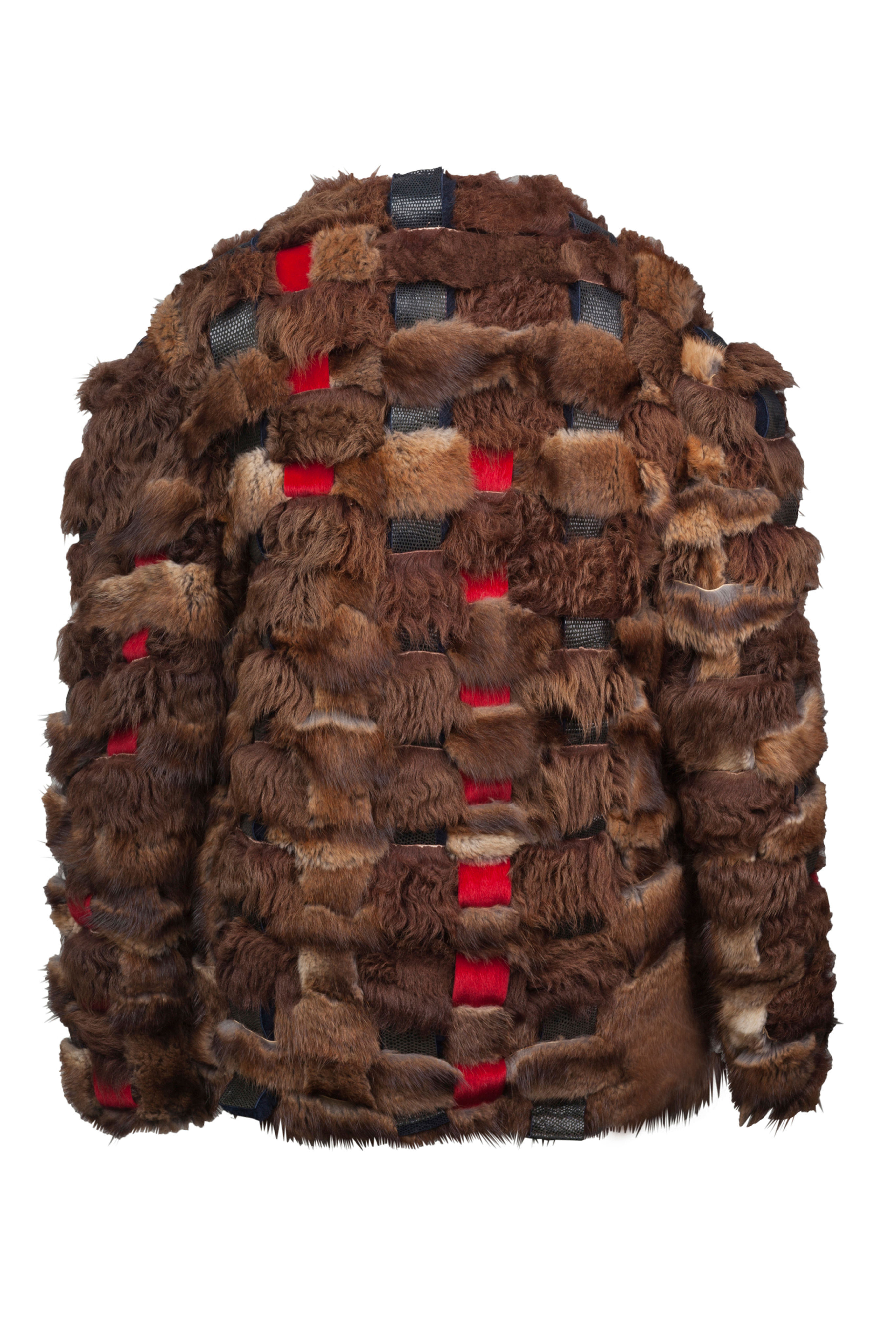 INTERTWINED UPCYCLED FUR DEMI COAT