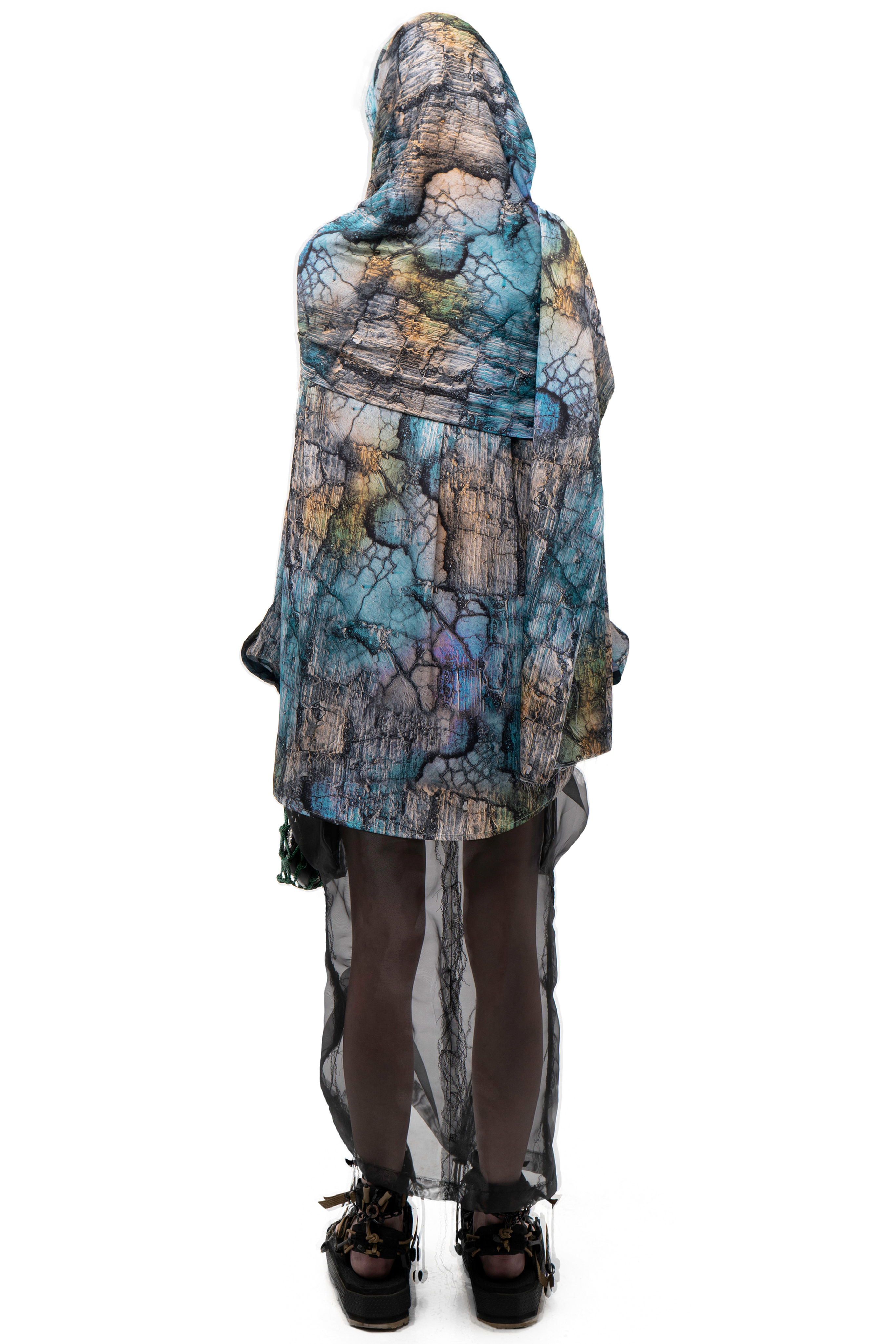ROOTED BLACK CARGO SKIRT