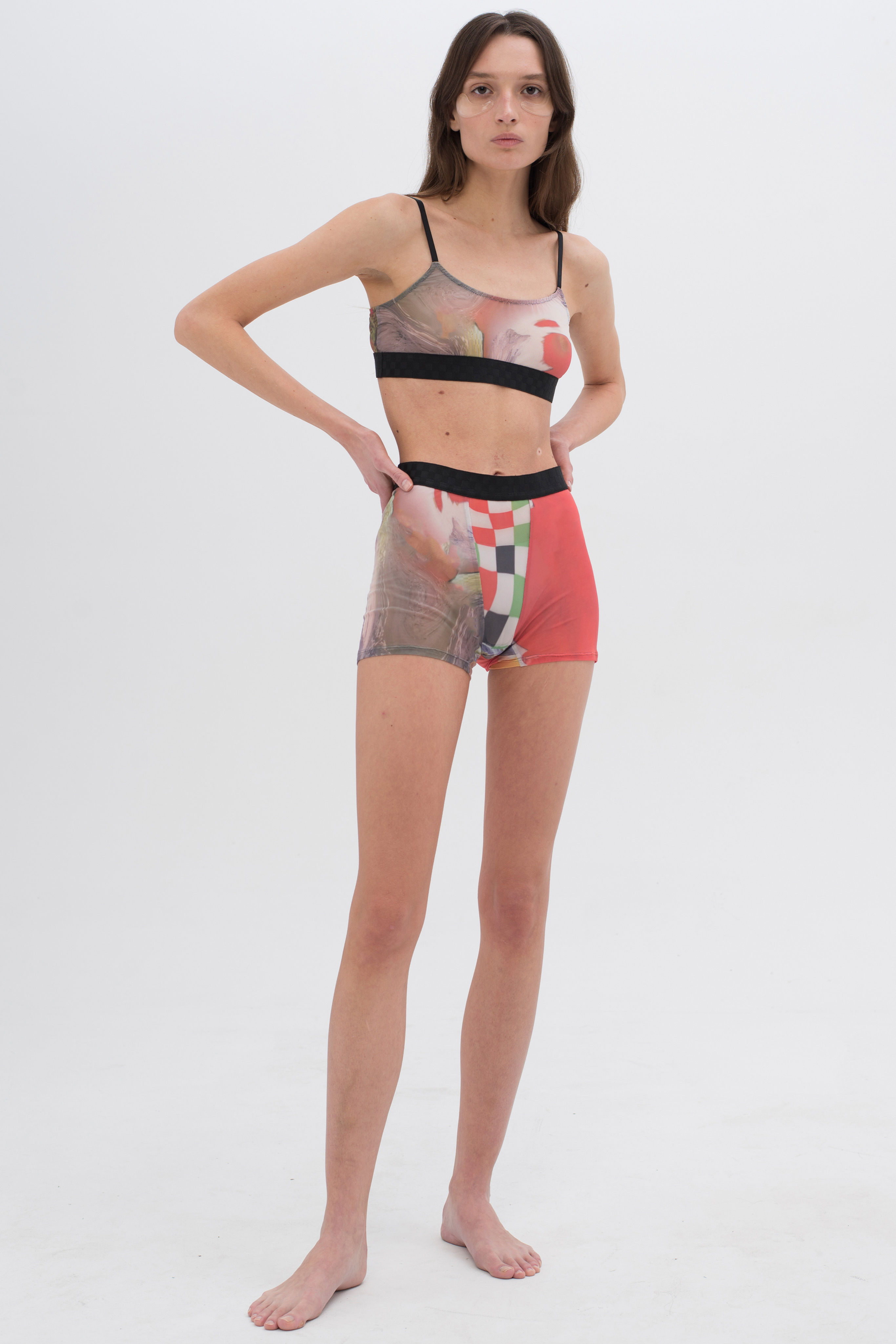 PRINTED MESH BOY SHORTS
