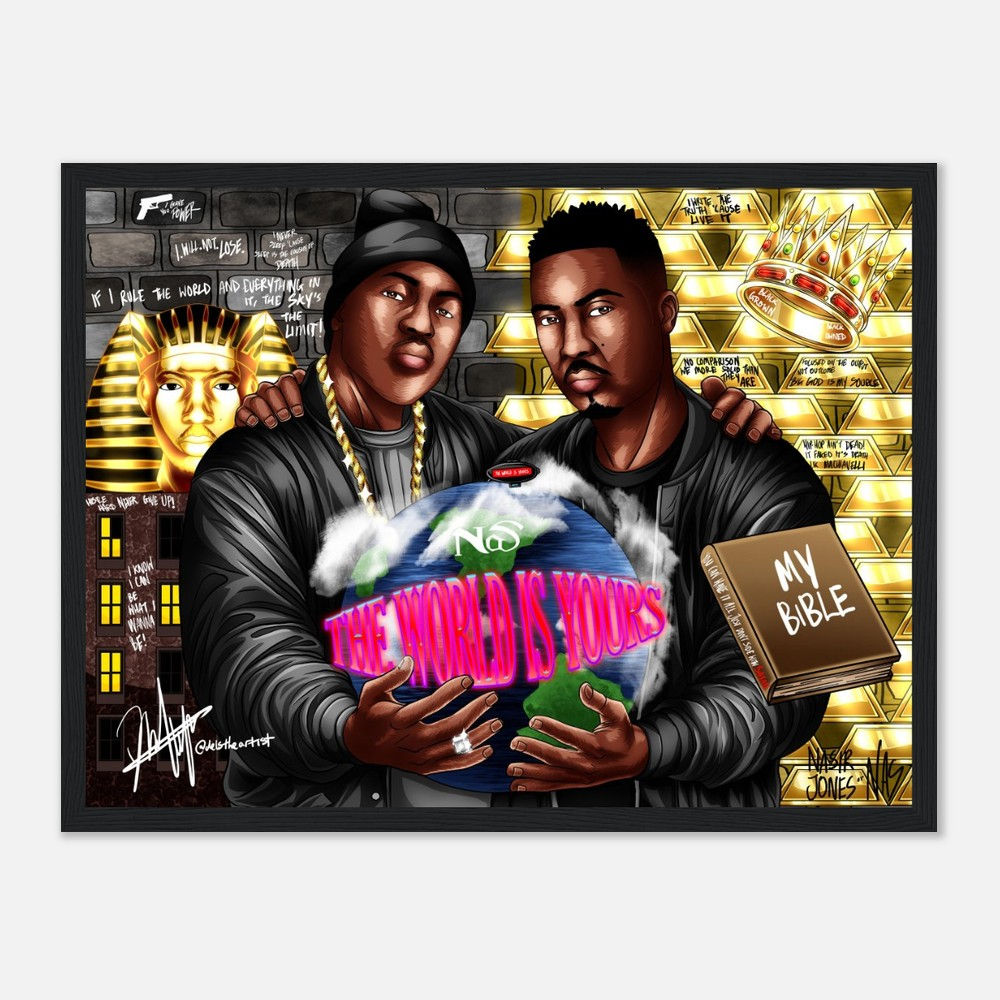 Nas Limited Edition Lyrical Premium Matte Paper Wooden Framed Poster