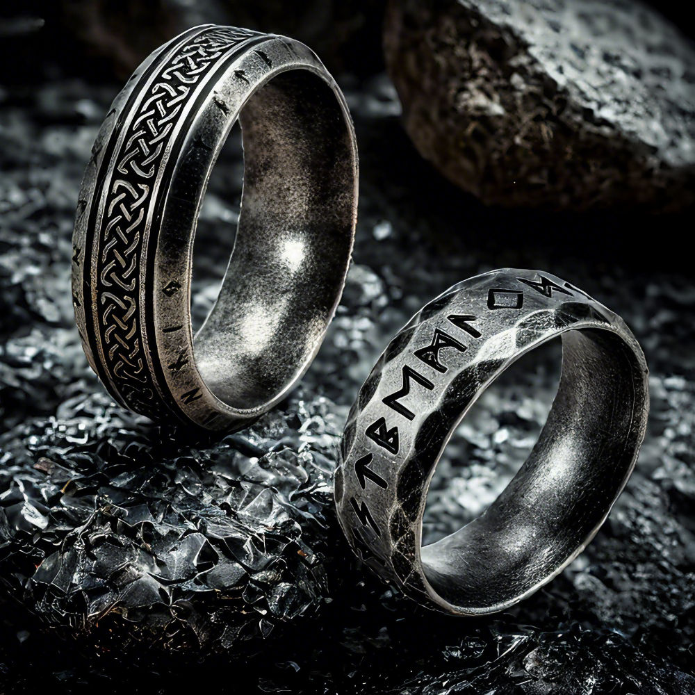 YILUOCD Stainless Steel Viking Runes Ring for Men Women Vintage Nordic Celtic Kn