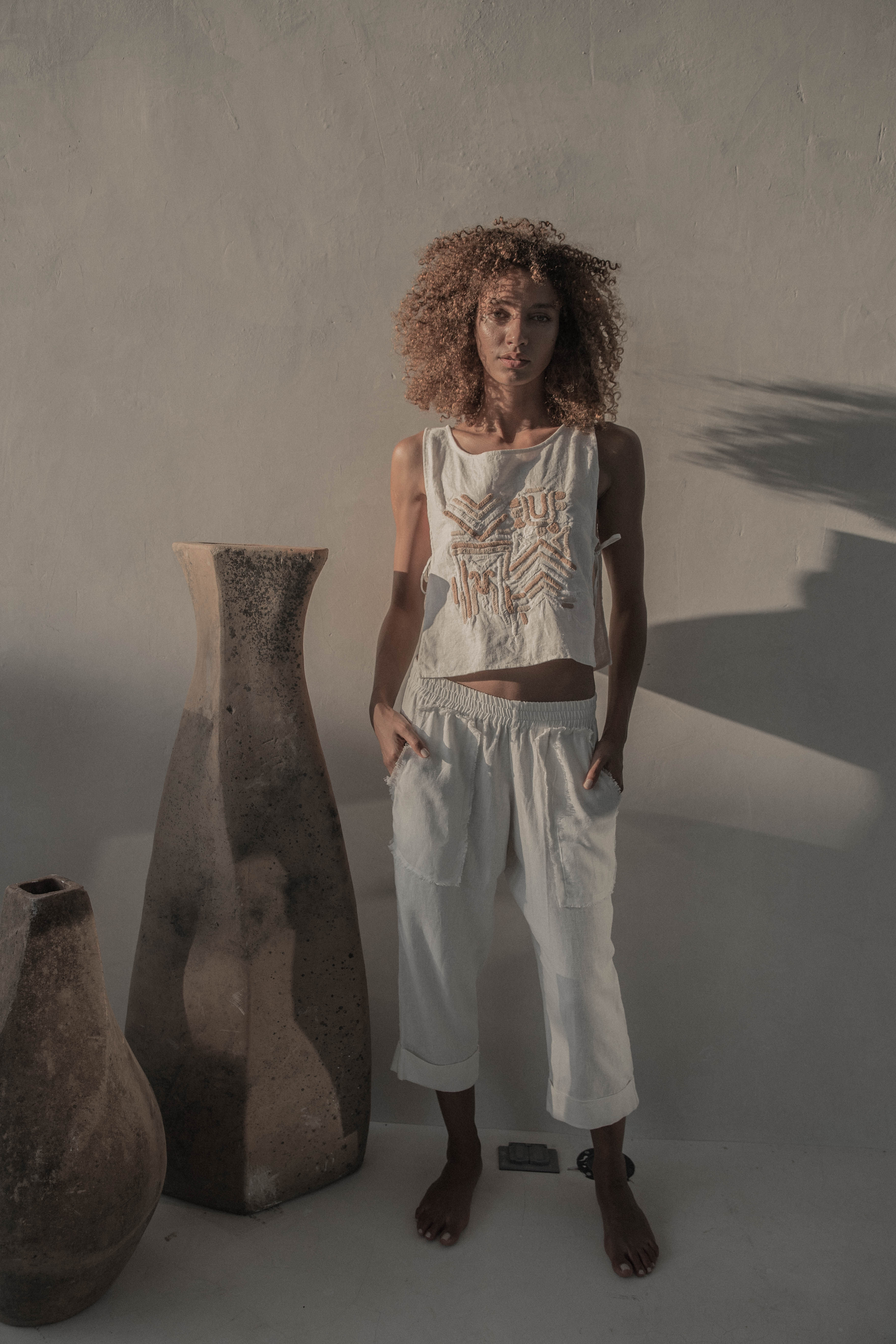 Wisdom Tie-Side Linen Top