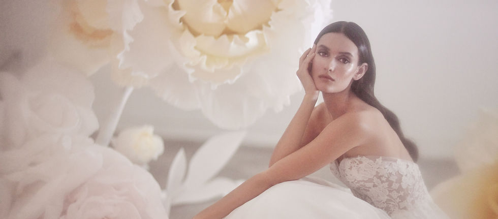 lace and organza Mikaella bridal gown