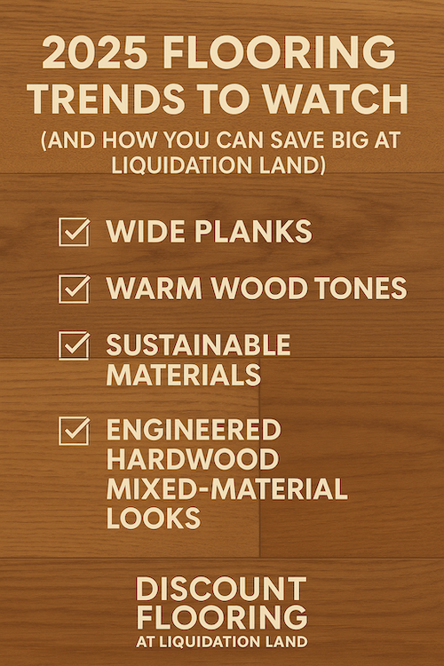 2025 Flooring Trends to Watch Infographic for Discount Flooring at Liquidation Land
