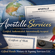 Apostille Services with passport, birth certificate, and official seal