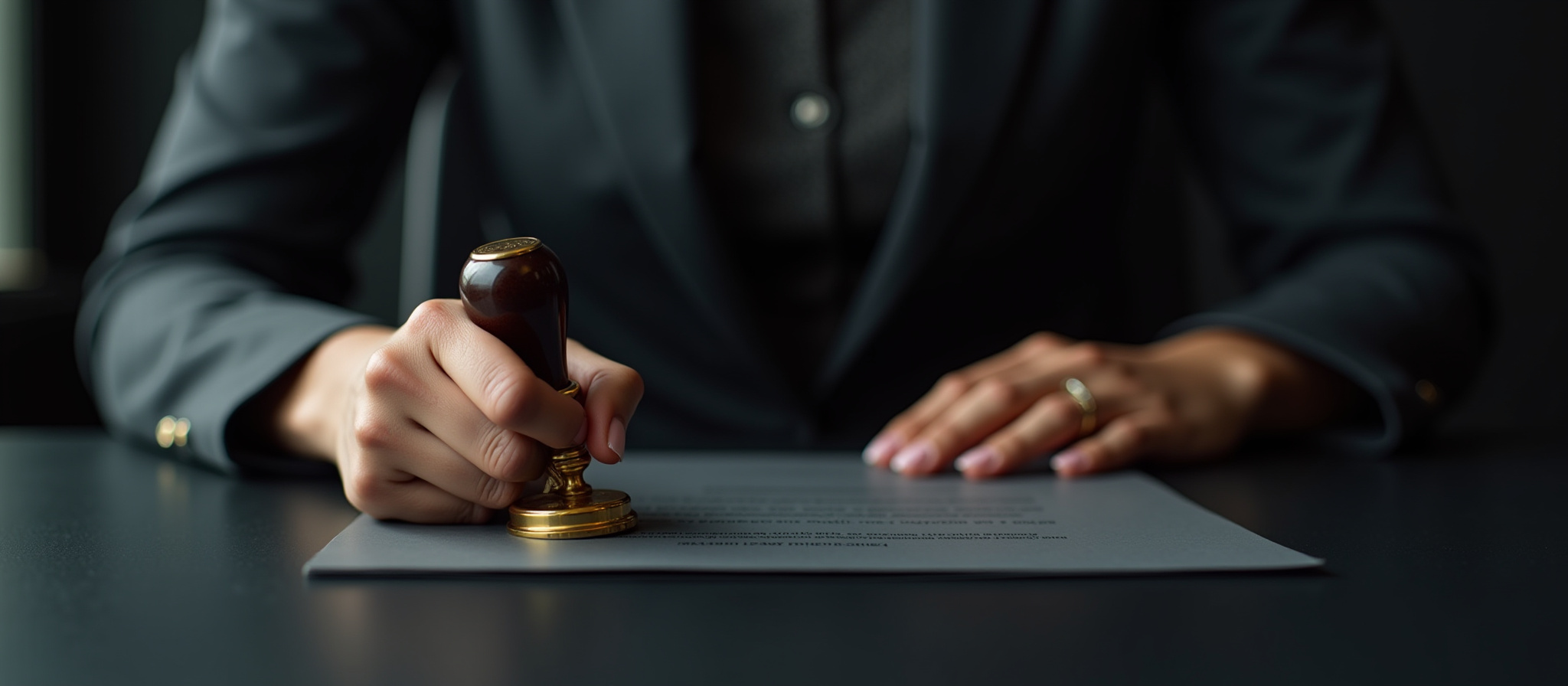 Image of an individual performing a notarization service