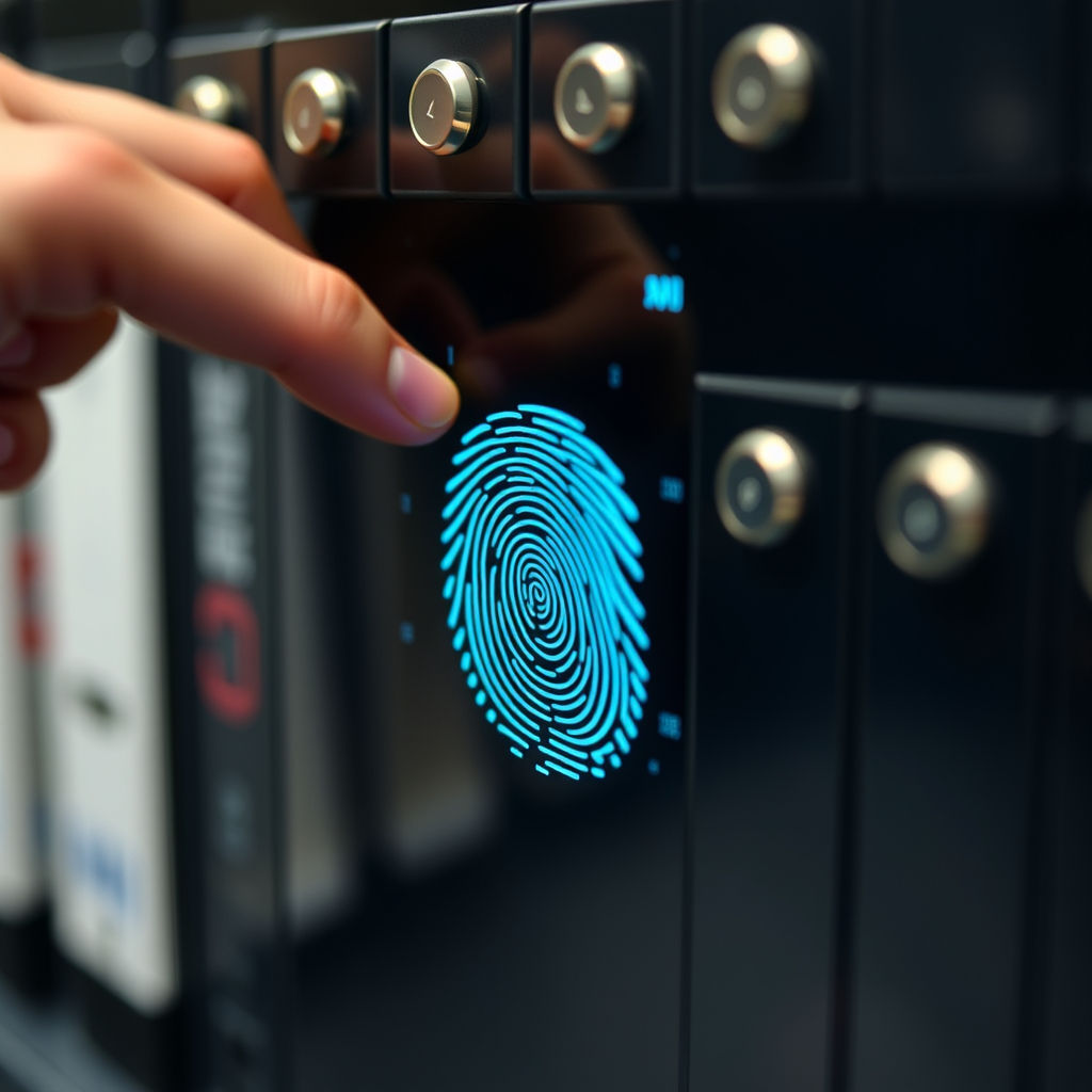 Hand on fingerprint scanner