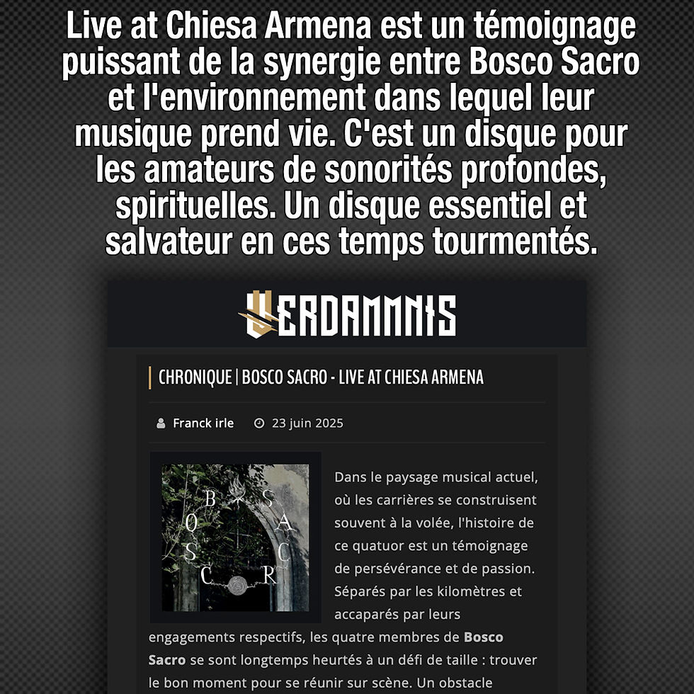 Thumbnail: Bosco Sacro's Live at Chiesa Armena review
