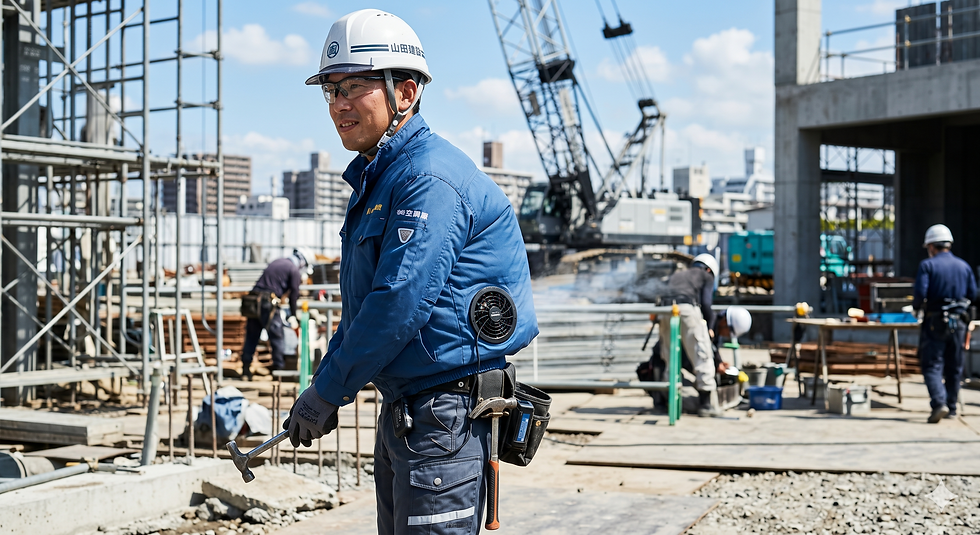 服にファンが埋め込まれて送風してくれる服のことを空調服といいます!