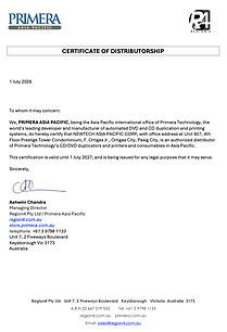 (7) Certificate of Distributorship, Primera, 2026.png