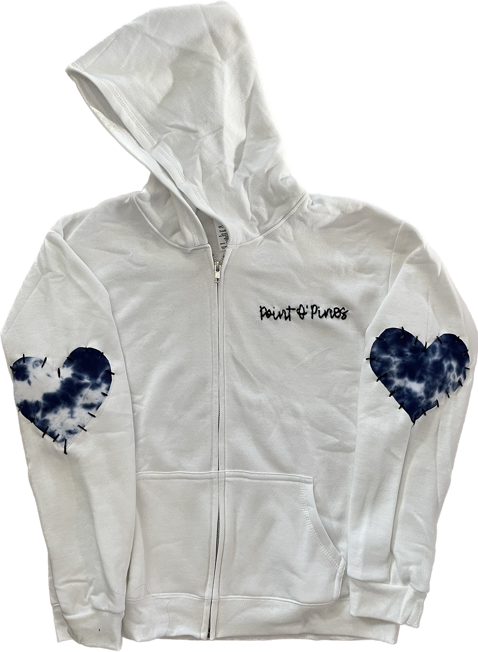 Thumbnail: Hand Embroidered Tie Dyed Patch Zip Up Hoodie