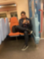 A gentlemen riding the train in LIsbon