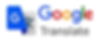 Google Translate logo with a blue "G" icon overlapping a gray page featuring a Chinese character. The design is bold and colorful.