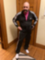 Man in a adidas tracksuit