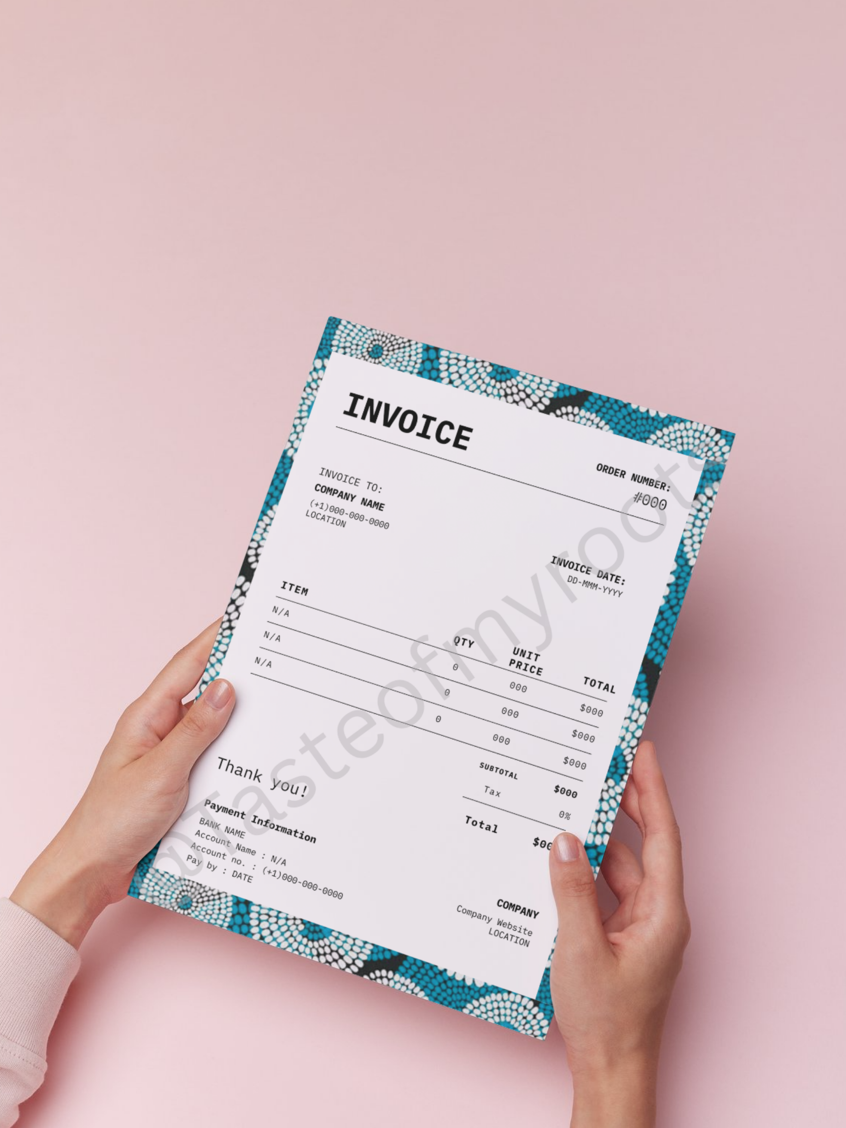 Afro Invoice Canva Design Now Available: Afrocentric-theme & Printable (Canva)