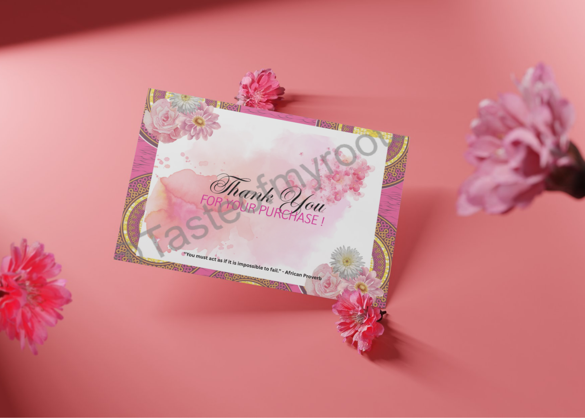 Digital Thank You Card Now Available | Digital Floral Design Printable Template